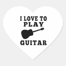 Ik houd van Gitaar te spelen Sticker