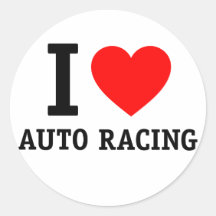 Ik houd van het Auto Rennen Ronde Stickers