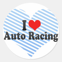 Ik houd van het Auto Rennen Sticker