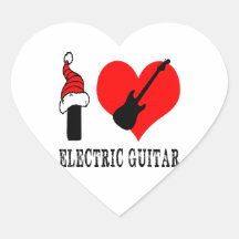 Ik houd van het Elektrische Ontwerp van de Gitaar Hartvormige Stickers