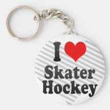 Ik houd van het Hockey van de Schaatser Sleutelhanger