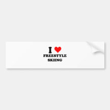 Ik houd van het Ski?en van het Vrije slag Bumperstickers