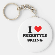 Ik houd van het Ski?en van het Vrije slag Sleutelhangers