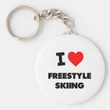 Ik houd van het Ski?en van het Vrije slag Sleutel Hanger