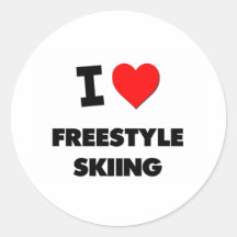 Ik houd van het Ski?en van het Vrije slag Sticker