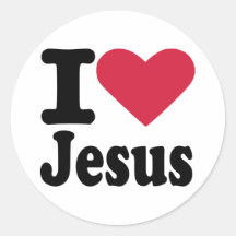 Ik houd van Jesus Ronde Sticker