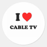 Ik houd Van kabeltelevisie Ronde Sticker