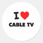 Ik houd Van kabeltelevisie Ronde Stickers