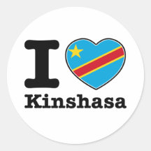 Ik houd van Kinshasa Ronde Sticker