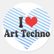 Ik houd van Kunst Techno Ronde Sticker