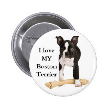 Ik houd van mijn Boston Terrier Buttons