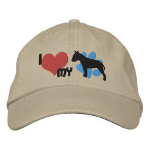 Ik houd van mijn Bull terrier Geborduurd Pet Geborduurde Baseball Cap