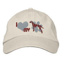 Ik houd van mijn Dalmatisch Geborduurd (Bruin) Pet Baseball Cap