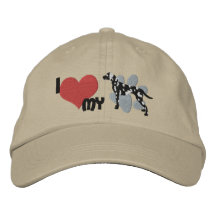 Ik houd van mijn Dalmatisch Geborduurd Pet Baseball Cap