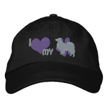Ik houd van mijn Fins Lapphund Geborduurd (Grijs)  Baseball Cap