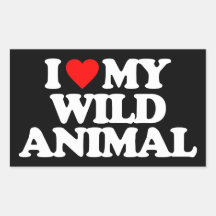 IK HOUD VAN MIJN WILD DIER RECHTHOEKIGE STICKERS