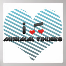 Ik houd van Minimale Techno Print