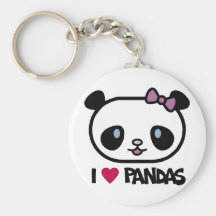Ik houd van Panda's Sleutel Hangers