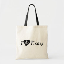 Ik houd van Piraten Canvas Tassen