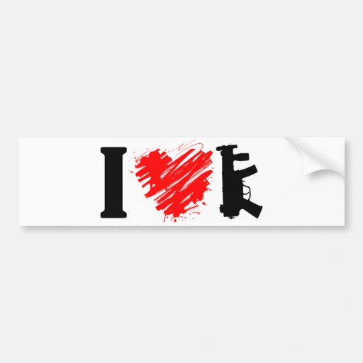 Ik houd van Pistolen Bumperstickers