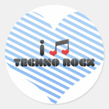 Ik houd van Rots Techno Stickers