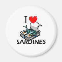 Ik houd van Sardines Koelkast Magneet