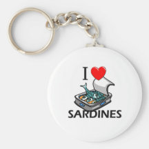 Ik houd van Sardines Sleutel Hanger