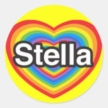 Ik houd van Stella. Ik houd van u Stella. Hart Ronde Sticker