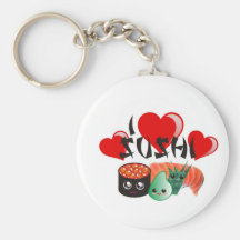 Ik houd van Sushi Sleutel Hangers