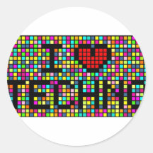 Ik houd van Techno Ronde Stickers