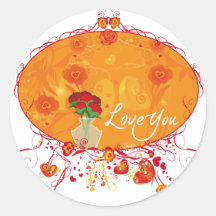 Ik houd van u Collectie Ronde Stickers