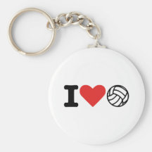 Ik houd van volleyball sleutel hanger