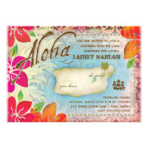 Île 2 de la CHROMATOGRAPHIE GAZEUSE | Aloha Luau Faire-parts