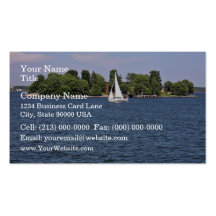 Île avec le yacht modèles de cartes de visite