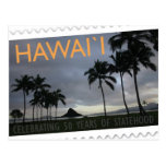 Île de carte postale d'anniversaire de statehood c