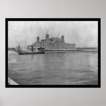 Île d'Ellis, NY 1913 Poster