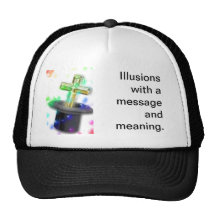 Illusion avec le chapeau de signification casquette de camionneur