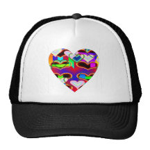 Illusion des chapeaux de camionneur de coeurs casquettes