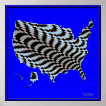 Illusion optique de tremblement de terre des Etats Posters
