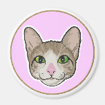 Illustration de chat - aimant rond