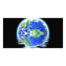 Illustration de la terre inondée par réchauffement photocarte personnalisée