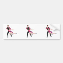 illustration de patinage artistique de couples autocollant pour voiture