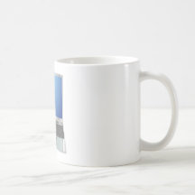 Illustration d'ordinateur portable tout droit mug à café