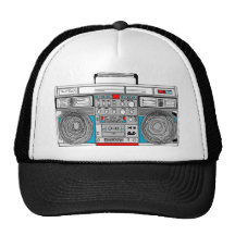 illustration du boombox 80s casquettes de camionneur