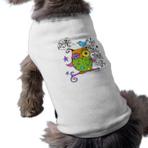 Illustration lunatique de hibou t-shirts pour toutous