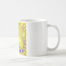Illustration psychédélique de chat tasse