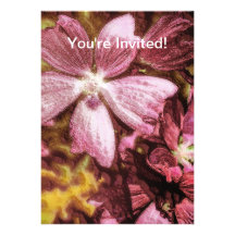Illustration rouge de fleur invitation