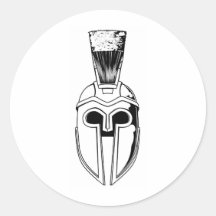 Illustration spartiate monochrome de casque autocollants