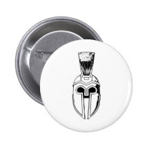 Illustration spartiate monochrome de casque badge
