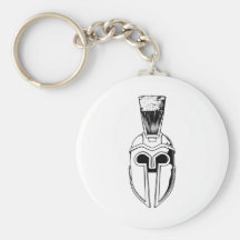Illustration spartiate monochrome de casque porte-clé
